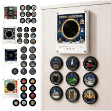 Programmeerbare vinylplatenspeler koelkastmagneet - 9 NFC-muziekplaten - voor kerstdecoratie op de koelkast