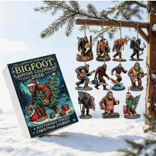 Weihnachts-Adventskalender mit 24 Tagen Überraschungsbox, Bigfoot-Mystery-Kreatur-Anhänger, Sammlerstücke für die Weihnachtsbaumdekoration