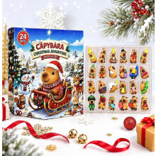 Capybara-Adventskalender 2026, 24 einzigartige, niedliche Capybara-Minifiguren, Weihnachtskalender mit Überraschungsbox, Sammlerstück und Geschenk f