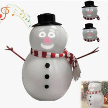 Sprechender, animierter Blink-Schneemann mit integriertem Projektor und Lautsprecher (Plug & Play), animierter, sprechender Schneemann, liebenswerte