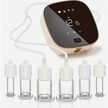 6-delige elektrische gezichtscuppingtherapieset met glazen cups, inclusief 3-in-1 Gua Sha-tools voor gezichtsverbetering.