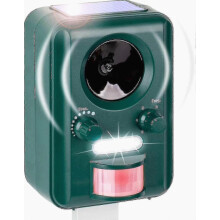 Dispositivo repelente ultrasónico solar para animales con luz estroboscópica para gatos, perros y martas.