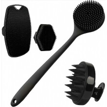 4PCS Set Silicone Body Scrubber Soft Exfoliating Brush compatible with Face Gentle Shower Massage and Skin Cleansing Bathroom Accessories