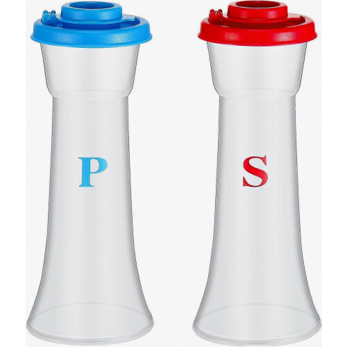 Set van 2 plastic zout- en peperstrooiers met deksels (groot model, 2026)