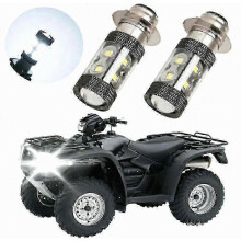 For Yamaha ATV H6M LED Headlight Bulbs - 100W 6000K White Light for Raptor 700, Banshee 350 & More (2-Pack)