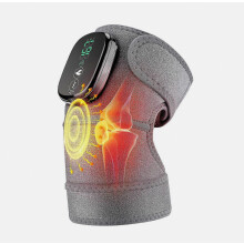 Draadloze verwarmde kniemassager, 3-in-1 kniemassage met warmtefunctie voor elleboog en schouder (grijs)