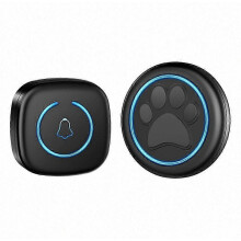 Kabellose Haustierklingel, 300 m Reichweite, 60 Melodien, hohe Lautstärke, wasserdicht, Smart-Home-Trainingsklingel, US-Stecker, Schwarz