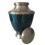 Handcrafted Teal Blue Brass Cremation Urn 4