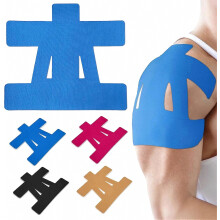12 Count Kinesiology Tape for Shoulder,Shoulder Tape for Pain Relief,Pre-Cut for Easy use. Stretchy Cotton Material ensures Comfortable wear with Hy