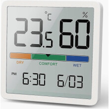 Handheld digitale thermometer/hygrometer met zeer nauwkeurige temperatuur- en hygrometerfunctie voor kamertemperatuur.
