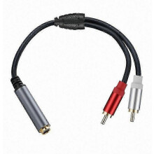 6,35 mm 1/4 inch vrouwelijk naar 2 RCA mannelijke stereo audio splitter adapterkabel