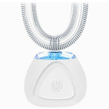 U-Shape Electric Toothbrush Adults IPX7 360 Degree Waterproof Rechargeable Automatic Toothbrush with 30s Auto Timer, Model:White - Model:White
