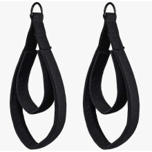 2 stuks Pilates dubbele lusbanden voor reformer, voetbanden voor fitnessapparatuur, dubbel gevoerde D-ringlussen, yoga dubbele lusbanden, handgreepb