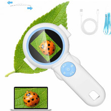 Handheld Kids Microscope, 500X, 2.0" Screen, Ages 4-12 | Manual Focus Wheel, Rechargeable Battery, HD Video Camera, No App Needed, Connect to PC Liv