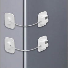 Set of 2 Fridge Lock with Code, Fridge Padlock for Children, Adhesive Combination Fridge Lock, Safety Block for Fridge Door Window Cupboards Cabinet