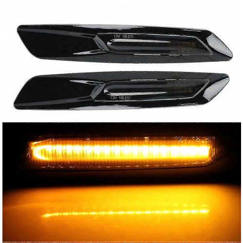 2Pcs LED Dynamic Turn Signal Light Side Marker Blinker for  E60 E61 E81 E82 E90 E91 E92 E93