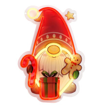 GEEZY Christmas Gnome Santa LED Neon Sign Acrylic Decor USB Powered Festive Wall Light