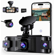 Grabadora de vehículos 720p, 4 canales HD, cámara de salpicadero para vehículos 1080p con lente de cuatro ejes para automóviles.