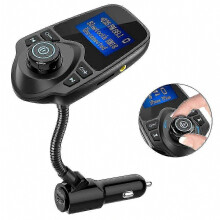Kabelloser FM-Transmitter fürs Auto mit USB-Anschluss, Bluetooth-Audioadapter mit AUX-Eingang, 1,44-Zoll-Display und TF-Kartensteckplatz