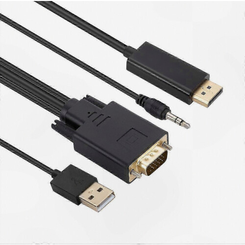 DisplayPort naar VGA-adapter met voeding, 1,8 m lang
