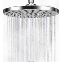 Regenduschkopf aus Edelstahl, 20 cm, kalkabweisende Badarmatur, wassersparendes Design in Silber