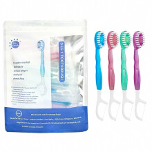 Paquete de 52 mini cepillos de dientes desechables 5 en 1, cepillo de dientes portátil de viaje con pasta de dientes incluida.