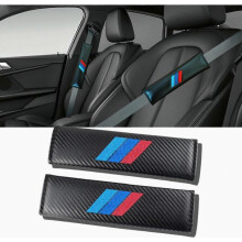 stuks autogordelhoezen voor BMW, schouderbescherming van koolstofvezel, zacht kussen voor de autogordelriem ter bescherming van nek en schouder, aut