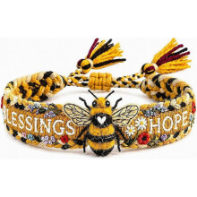 Limitierte Auflage 2026: Handgefertigtes Honigbienen-Armband, verstellbar, mit dem Motiv „Segen und Hoffnung“ (xxy).