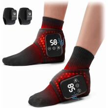 Drievoudige massagefunctie, 3-in-1 draadloze en draagbare voet- en enkelmassager met 3 vibratiestanden en 3 warmtestanden, voor comfort van hiel, vo