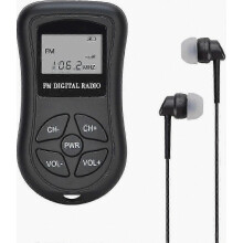 Radio FM tascabile a batteria, mini radio 60-108 MHz stereo, ricevitore radio FM portatile con DSP, schermo LCD e auricolari 8,5*4,6*2 cm_fusmg