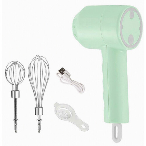 Cordless Hand Mixer, Portable Design with 3-Speed Adjustable Settings, Wireless Rechargeable Handheld Whisk for Kitchen, Lightweight Multi-Functiona