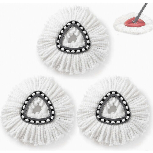 Replacement Mop Head, Microfiber Mop Refill Heads for Spin Mop, Microfiber Mop