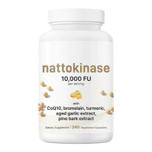 Nattokinase Capsules 60 Count High Potency TK Formula Cardiovascular Health Support Dietary Supplement