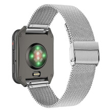 (Silver, Multicolor) For Garmin Venu X1 Watch Strap Milanese Stainless Steel Band with Buckle - Rose Gold