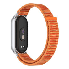 (Orange) Wrist Strap Compatible For Xiaomi Smart Band 10 / 9 / 8 Magic Tape Nylon Loop Watch Band