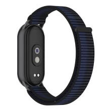 (DarkBlue) Wrist Strap Compatible For Xiaomi Smart Band 10 / 9 / 8 Magic Tape Nylon Loop Watch Band