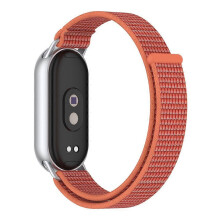 (Pink) Wrist Strap Compatible For Xiaomi Smart Band 10 / 9 / 8 Magic Tape Nylon Loop Watch Band