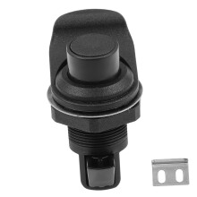 Keyless pushbutton lock replacement for door latch button lock, simple design, durable for cabinets, yachts, faux furniture, practical use.
