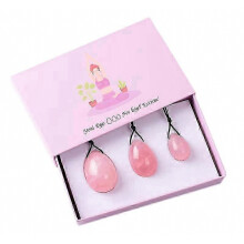 Jade Stone Yoni Eggs - Set of 3 for Women's PC Muscle Training, Pink