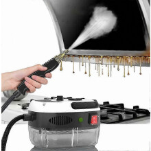 Limpiador a vapor portátil para uso doméstico con 2500 W de potencia y conforme a la normativa británica.