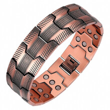 Herren-Kupferarmband, 3-fache Stärke, 99,99 % reiner Magnet, mit verstellbarem Längenwerkzeug