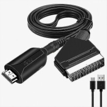 Cable HDMI a SCART de 1 metro de longitud, convertidor de conexión directa para dispositivos de TV.