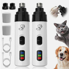 Τρίφτης νυχιών σκύλου Heusom Silent Groom Pro: Επαναφορτιζόμενη USB, 2 τεμάχια τρίψιμων