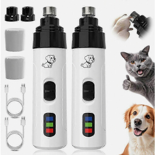 Τρίφτης νυχιών σκύλου Heusom Silent Groom Pro: Επαναφορτιζόμενη USB, 2 τεμάχια τρίψιμων