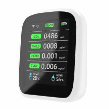 Medidor de calidad del aire interior 8 en 1, detector de CO2 portátil con WiFi para la aplicación Tuya, sensor NDIR de temperatura y hu