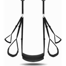 Columpio colgante de puerta de nailon para parejas, ajustable, con cojín grueso para mayor comodidad.