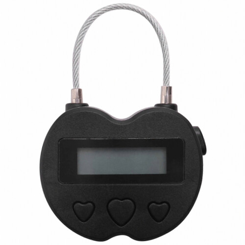 Smart Time Lock with LCD Display: USB Rechargeable Electronic Padlock for Travel and Timer Function in Black