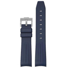 (Sapphire Blue) 20MM Watch Strap For Omega & Swatch TPU Arc Strap Silver Buckle Watch Band