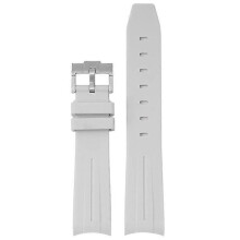 (Light Grey) 20MM Watch Strap For Omega & Swatch TPU Arc Strap Silver Buckle Watch Band