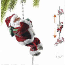 Santa Claus Climbing Ornament: Battery-Powered Climbing Decoration with Light Music and Sound for Christmas Gift
